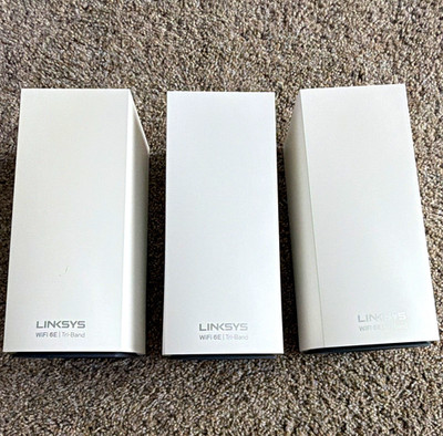 Linksys MX8500 WiFi 6E Tri-Band Router 6600 Mbps 4-Port White - 3 Pack