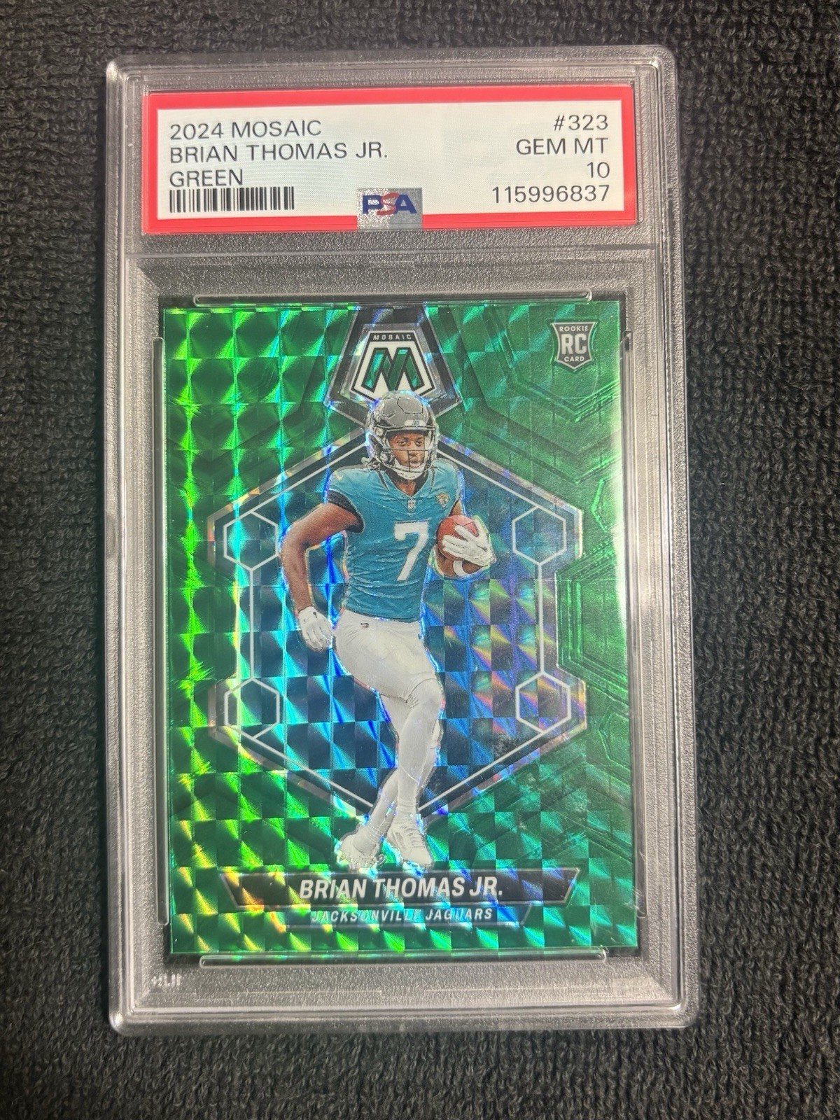 2024 PANINI MOSAIC 323 BRIAN THOMAS JR. GREEN PSA 10