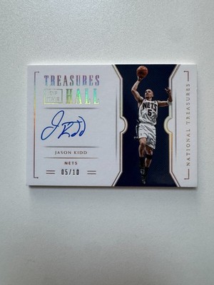 2018-19 National Treasures Jason Kidd Treasures of the Hall Auto 5/10 # Match
