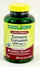Spring Valley Ultra Strength Turmeric Curcumin 1500 mg 90 Caps New Free Shipping