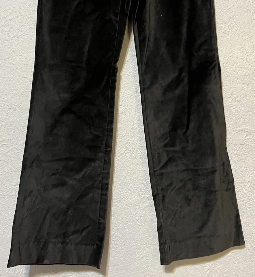 Pantalones negros elásticos de terciopelo tiro medio pierna ancha para mujer talla 8 AZUL MARINO ANTIGUO 30x32 Foto 3 de 4