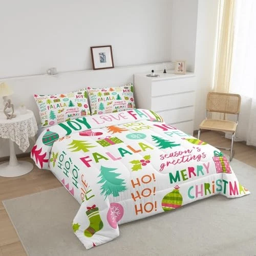 Juego de cama Feliz Navidad para niños niños niños niñas colorido Navidad doble Cyj15574 Foto 4 de 4