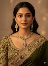 Alloy Based Gold Tone Mehendi Plated Cubic Zirconia Choker Set Party Wear Set