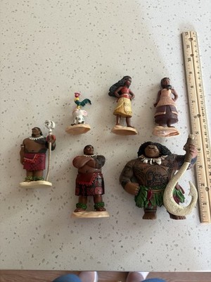 Nice Lot of 6 Disney Moana Movie Maui Chief Moana & More Figures Cake Toppers