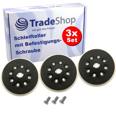 3x 150mm Klett Stützteller für Festool LEX150, LET inkl. Schraube, hart, 17-Loch