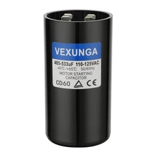 485-533 uF MFD 110-125 VAC 50/60 Hz Round Motor Start Capacitor CD60 Single P