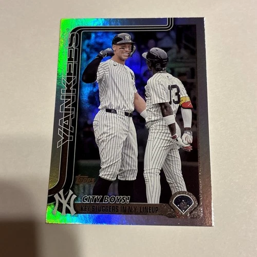 2025 Topps Update City Boys Yankees Team Card Aaron Judge Rainbow Foil #US85