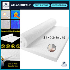 Fireproof Ceramic Fiber Blanket 32"x24"x1" Thick Insulation for High-Temperature