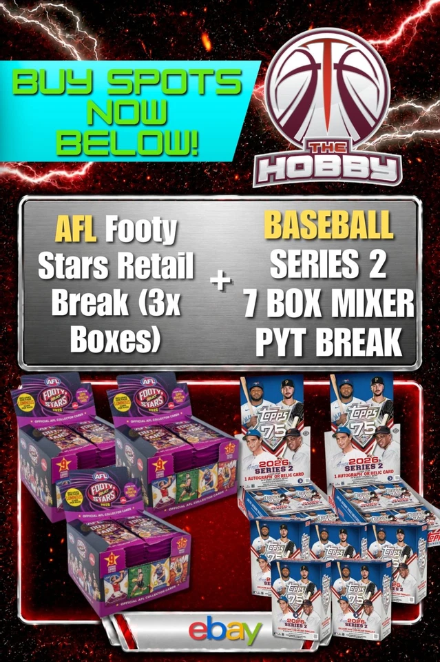 AFL Footy Stars PYT + MLB Series 2 PYT Break (Auctions Live 8pm 17-07 AEST)