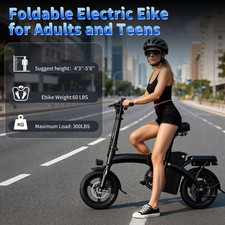 Electric Bike for Adults and Teens 700W 14" Folding Ebike with 48V 10AH 25MPH