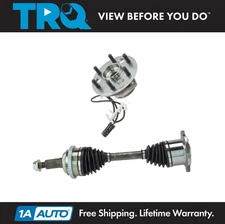 TRQ Wheel Hub Bearing & CV Axle Shaft Joint for Chevy GMC Pickup Truck SUV 4WD
