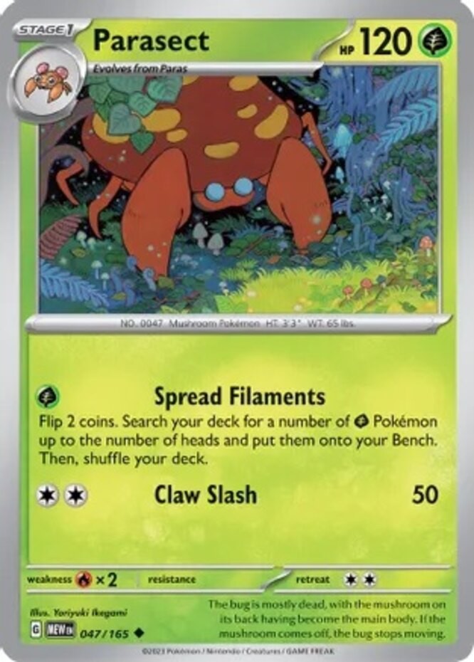 Parasect - 047/165 - Uncommon - Reverse Holo (Near Mint) Scarlet & Violet - 151