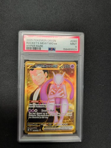 Pokemon SV10 Destined Rivals Team Rocket's Mewtwo ex 240/182 PSA 9