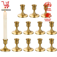 KerzenstäNder Gold Metall 12Er Set Stabkerzen Tischdeko Vintage Modern Deko