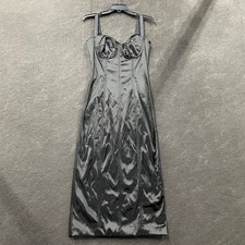 DOLCE AND GABBANA Satin Calf-Length Corset Dress Women's Size 42 Black