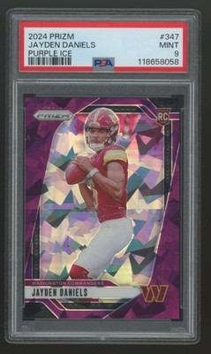 PSA 9 2024 Panini Prizm Jayden Daniels #347 Purple Ice Prizm /225 (RC)