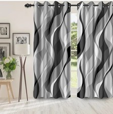 Blackout Curtains for Bedroom 42"W x 84"L Pack of 2 Black Gray