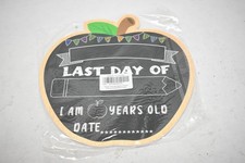 Fsaqoor First  Last Day of School Apple Chalkboard Sign Double-Sided Reusable
