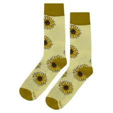 NWT Sunflower Dress Socks Novelty Men 8-12 Yellow Crazy Fun Sockfly