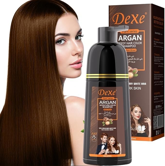 Instant Black Hair Dye Shampoo 420ml - Semi-Permanent Hair C