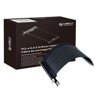 Lian Li - Pcie 5.0 Riser Cable Premium Pci-E 16X 5.0 Double Bandwidth Extender