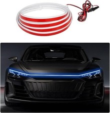 71 Inch Car Hood Light Strip, Exterior Flexible Daytime Size: 1.8MColor: Blue