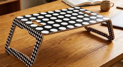 Ikea BRADA Portable Folding Stand Table Lap Tray Black White for Notebook Laptop - Image 1 of 4