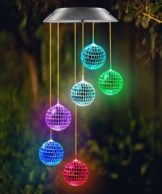 Gifts for Women, Solar Disco Ball for Garden Patio Outdoor Decor, Lovely Colo...