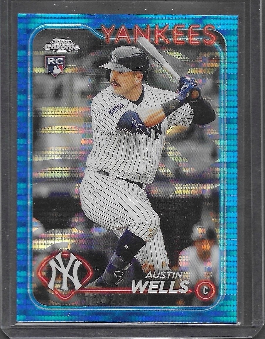 Austin Wells 2024 Topps Chrome  #281Blue Sonar Refractor /125 🇩🇴 Yankees #281