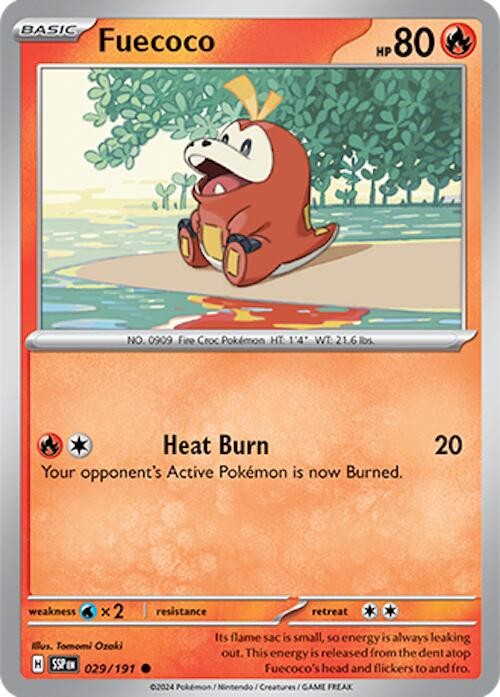 Fuecoco SSP 029/191 Pokémon SV08: Surging Sparks Common EN NM