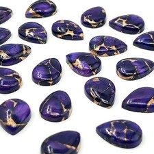  WHOLESALE PURPLE ROSE COPPER TURQUOISE CABOCHON PEAR SHAPE LOOSE GEMSTONE