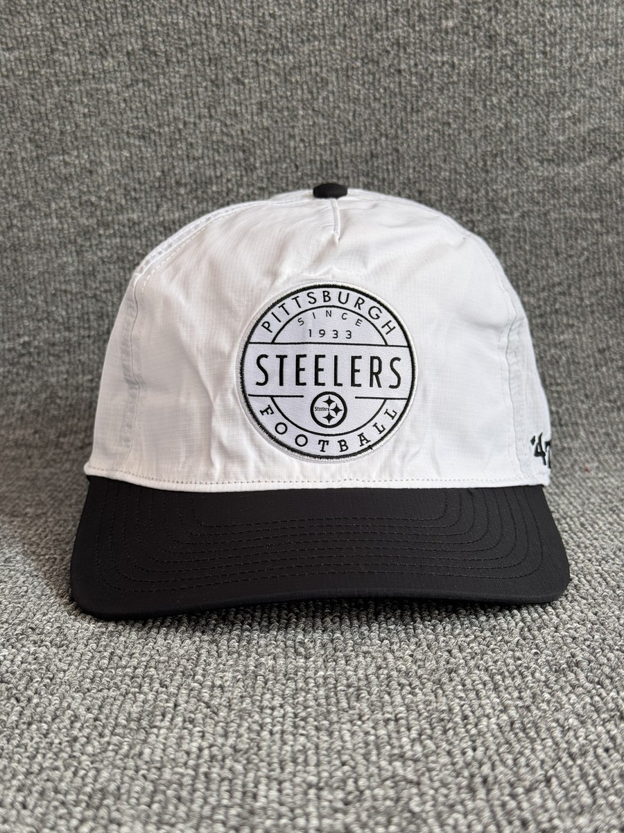 '47 Brand Pittsburgh Steelers Football Snapback Hat White Black