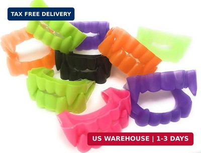 Funiverse Bulk 144 Vampire Teeth Halloween Fangs - Deluxe Assorted Colors (Glow-