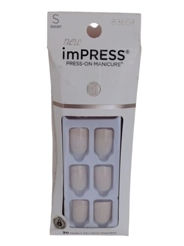 Kiss ImPRESS PEEL & PRESS ON NO GLUE MANI MANICURE 30 Short Nails BARE FRENCH - Picture 6 of 24
