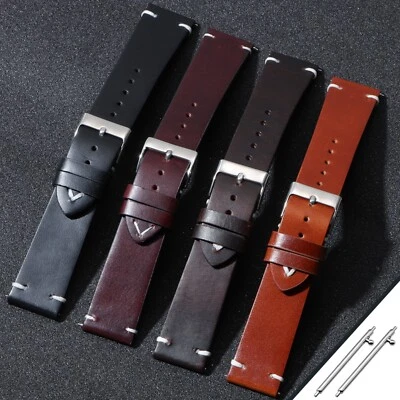 18 | 20 | 22 mm ECHTLEDER Uhrenarmband Ersatz Armbanduhr Lederband Quick Release - Bild 1 von 4