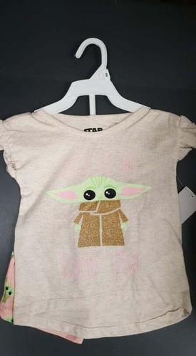 Lizenziertes Star Wars Yoda Mandalorian Mädchen Shirt Short Sets 12m, 18m, 24m, 4T, 5T - Bild 5 von 34