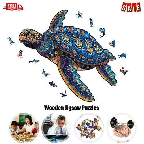 Meeresschildkröte Holzpuzzle einzigartige Formteile Kinder pädagogisches Spielzeug Geschenk