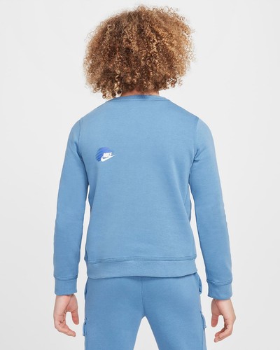 NIKE CHILD CREW NECK SWEATSHIRT COTTON FLEECE art. HM4336-428 - Picture 2 of 4