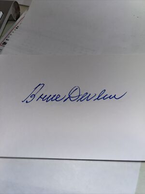 Bruce Devlin Signed 3x5 index Card