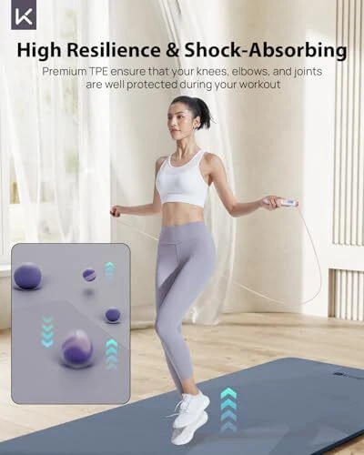 32" Extra Wide 7mm Yoga Mat with Strap for Men and Women