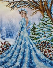 Bead Embroidery Kit Winter Girl DIY Beaded Stitching Bead Needlework bs 3341