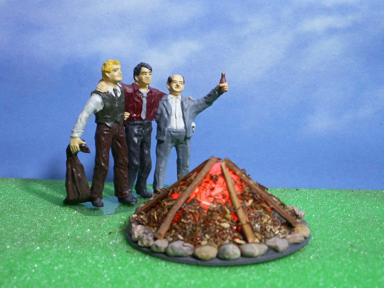 Lagerfeuer mit LED Brandflackern Feuer für Spur 1 + G und Weihnachtskrippe A2033