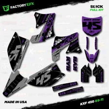 Gray & Purple Slick Racing Graphics Kit fits 09-11 Kawasaki Kxf450 KX450F  Decal