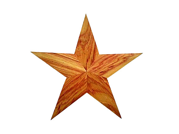 Étoile en bois précieux intarsia artisanale murale symbole de sérénité