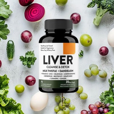 Liver Cleanse & Detox - 70 Capsules Milkthistle + Dandelion
