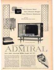 1960 ADMIRAL DEVONSHIRE TV Floor Console Model LS24M52 Vintage Print Ad 