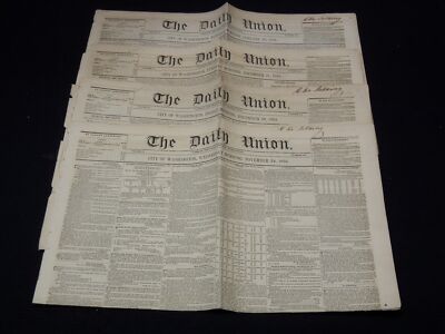 1852-1853 THE DAILY UNION NEWSPAPER LOT OF 4 ISSUES - WASINGTON - NP 3297E