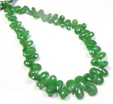 Natural Tsavorite Green Garnet Gems Pear Faceted Beads 5-11mm 8.5"Strand GV-4042