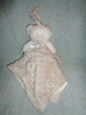 Security Blankets  Beyond Bear white gray minky dot plush Baby Pacifier Holder