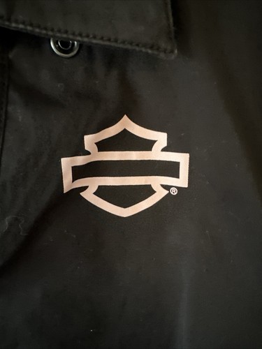 Camisa Harley Davidson Negra Rosa Manga Corta Cuello Cremallera Rosa Etiqueta Logo M - Imagen 2 de 7